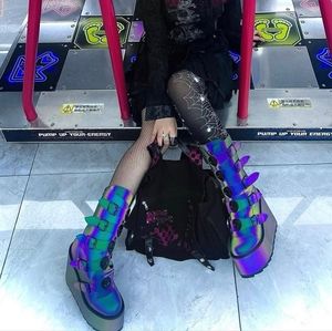 YRU Reflective Dune Alien Buckle Boots size 9 BRAND NEW 👽 👾